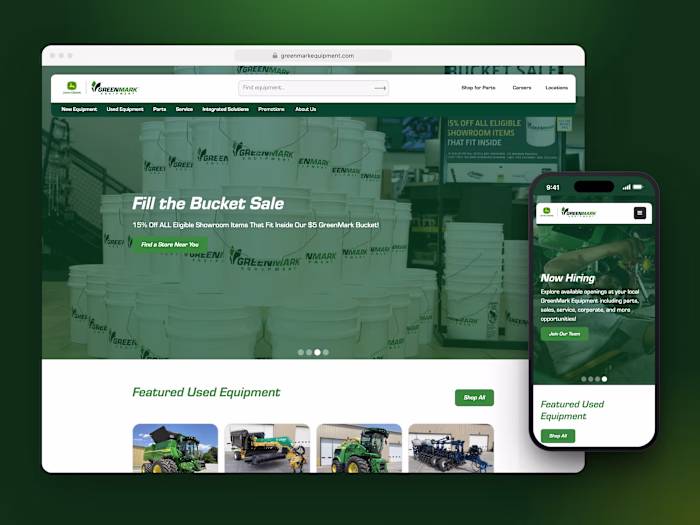 GreenMark Equipment | Webflow John Deere Dealer Website