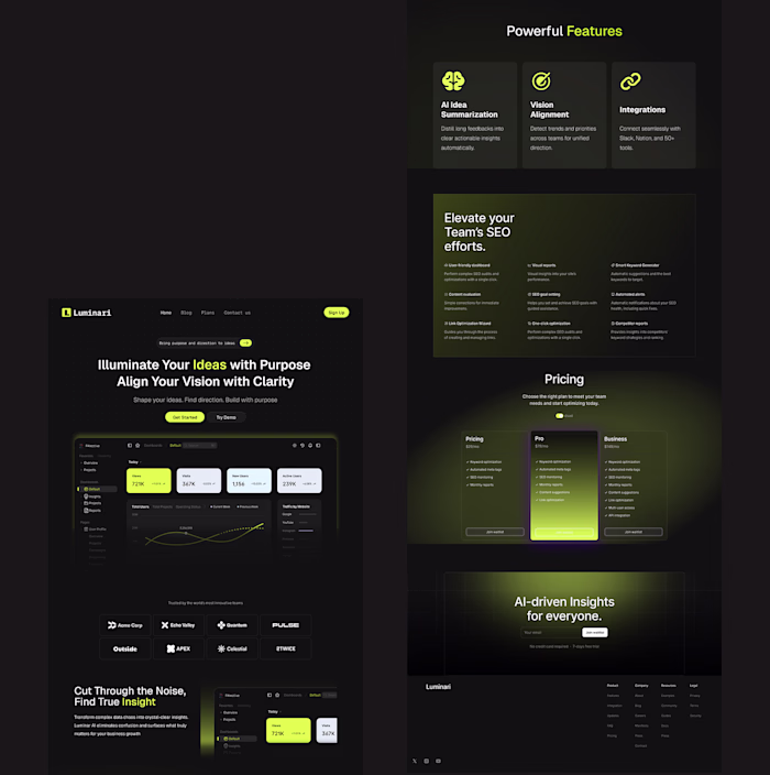 Luminari - Website landing page Design