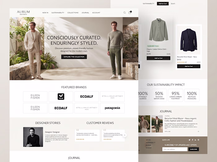 Aurum Refined - Luxury Sustainable Men's Fashion E-Commerce ...