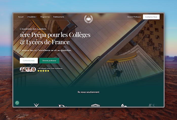 Académie des Lauriers ✧ Framer Website