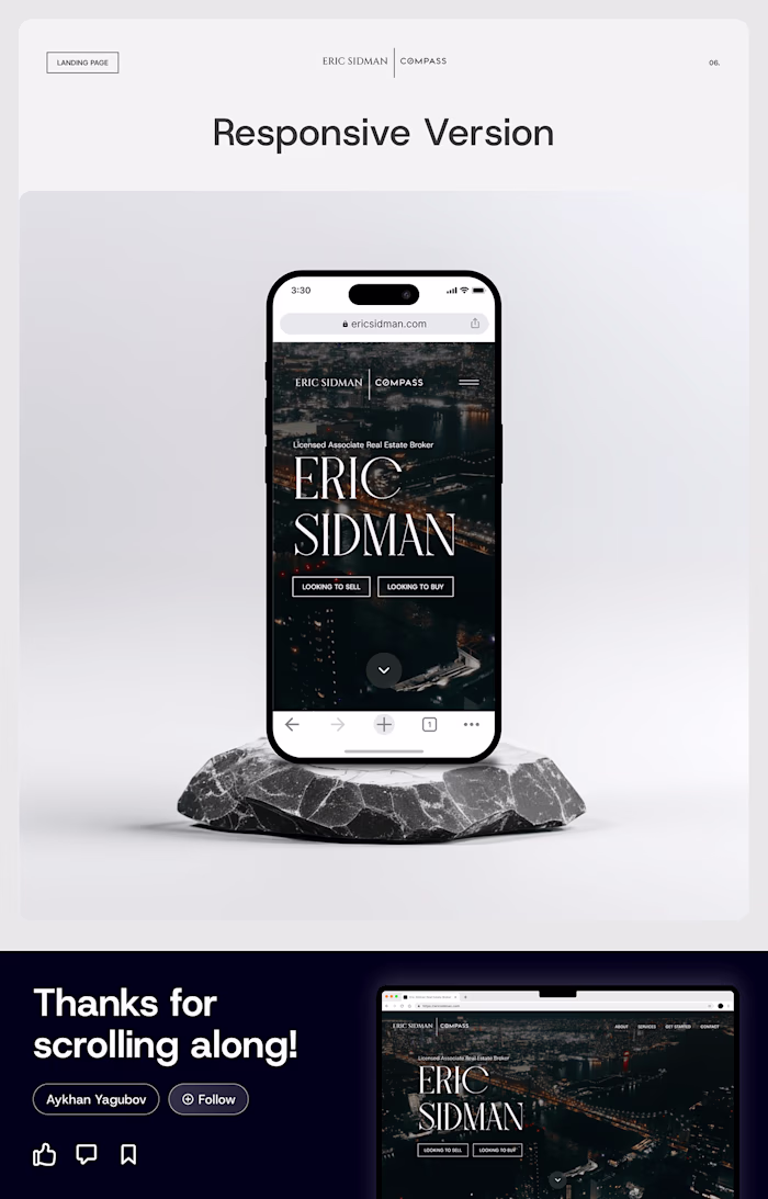 "Eric Sidman Real Estate" - Landing Page :: Behance