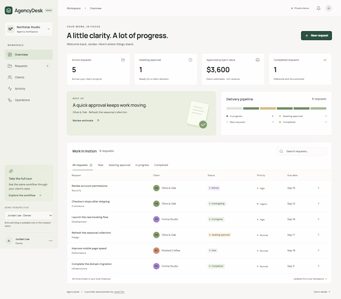 AgencyDesk — Full-stack client operations app built on Replit
