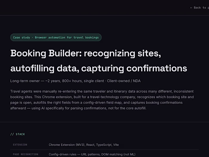Booking Builder — Chrome Extension for Travel Booking Automation