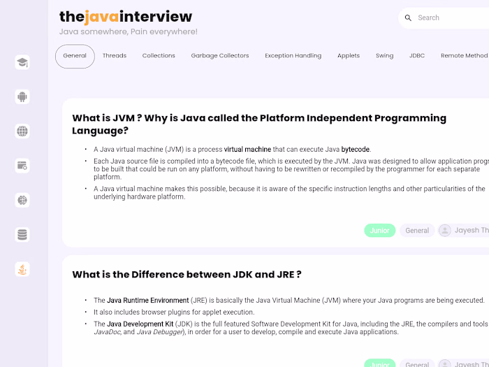 TheDevInterview.in - Tech Interview Site