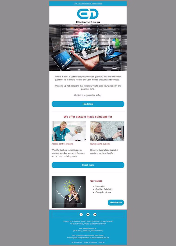 Email template design