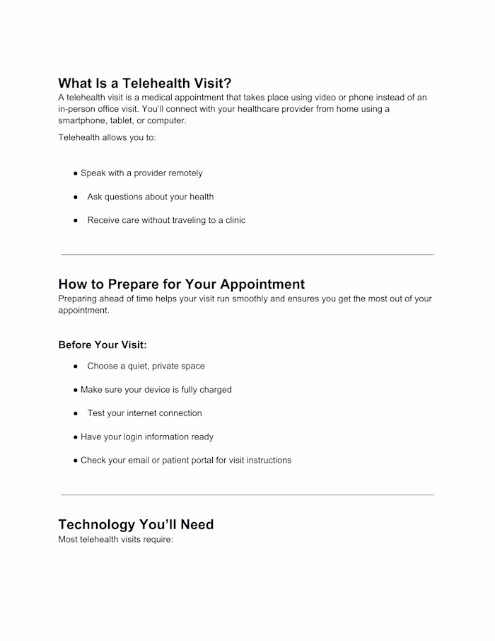 Telehealth Patient Education Starter Kit