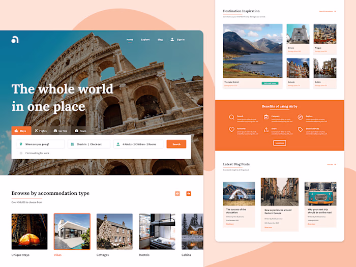 Travel Booking Landing Page Concept
