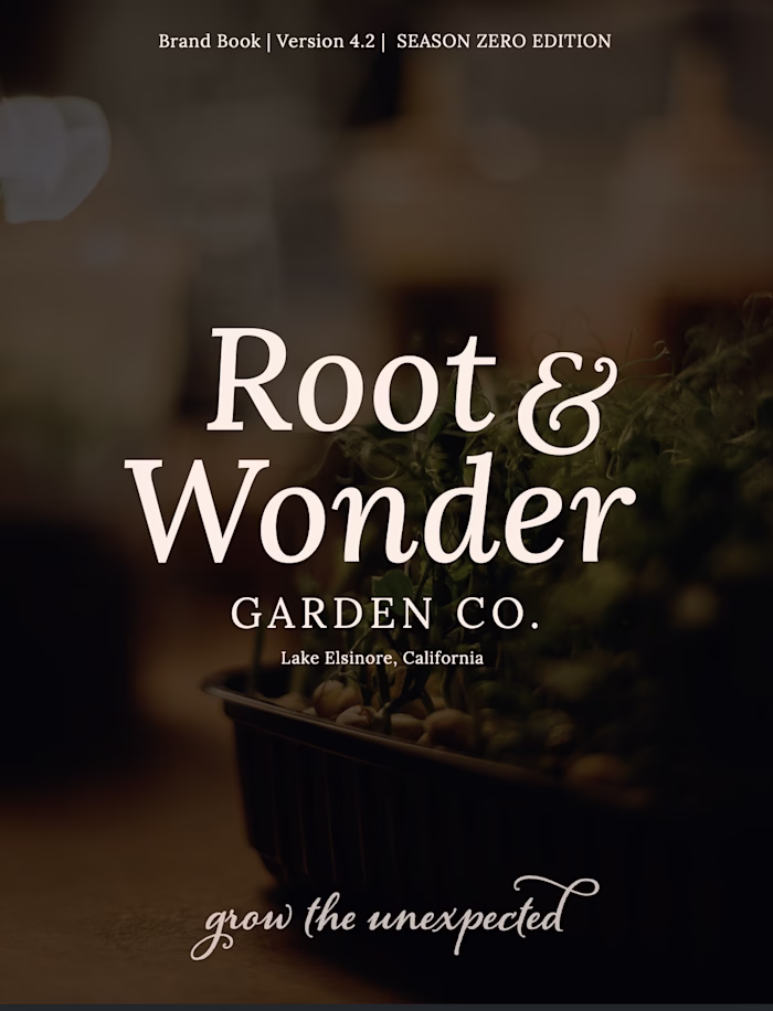 Root & Wonder Garden Co. Brand Book Cover