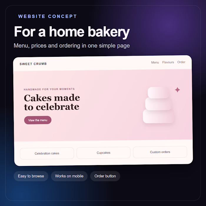 Home Bakery Website ConceptA self-initiated