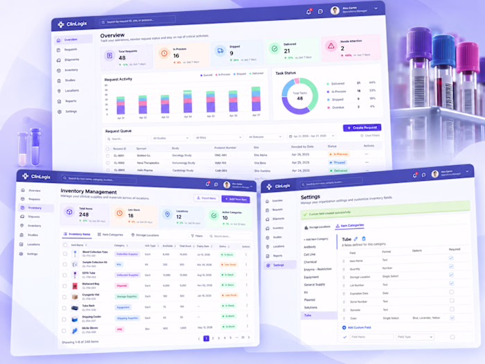 Clinical Logistics SaaS | Healthcare UX