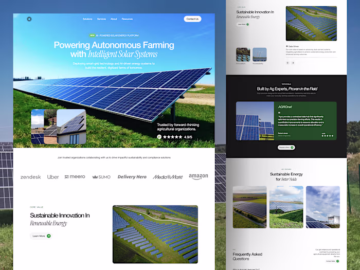 Agritech Solar Energy Landing Page Design