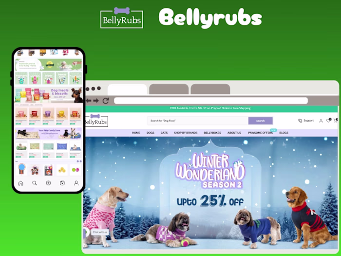 Bellyrubs Shopify Storefront Design and Development