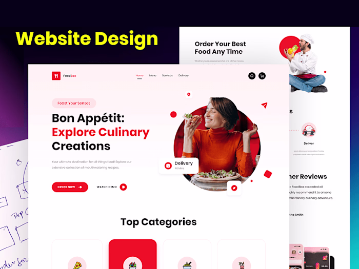 Food Landing Page UI Design | Figma