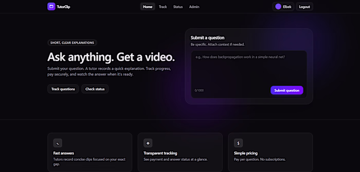 TutorClip - On-Demand Video Tutoring