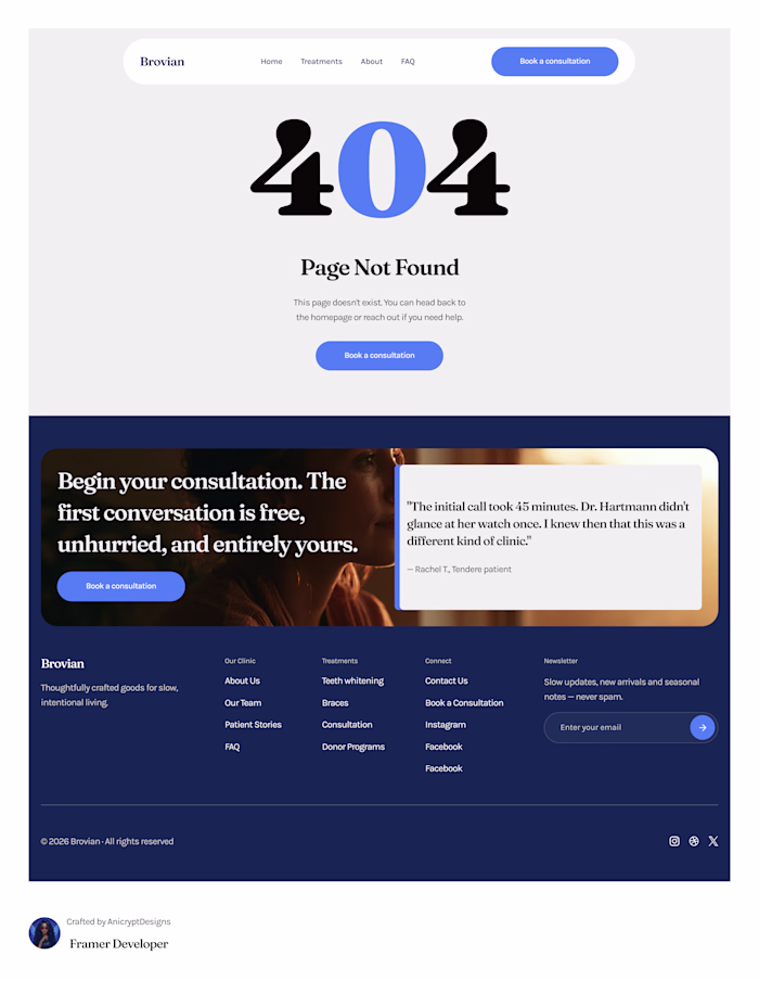 Brovian · Healthtech 404 Page

Designed
