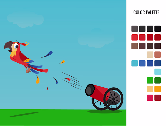 A scared Perrot blasted out of a cannon