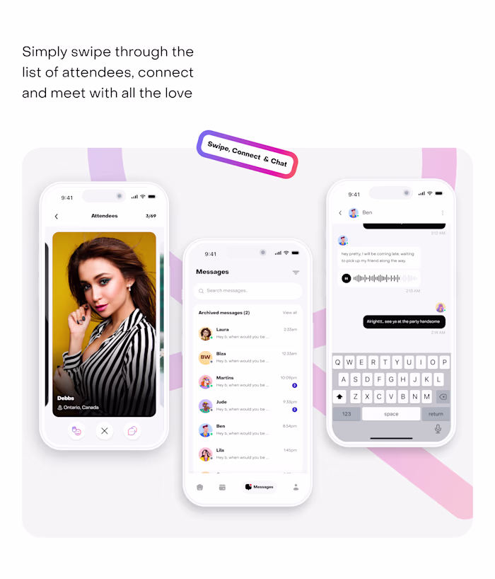 UI/UX Design for Partymatch Social App