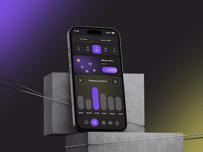 Sleep Tracker Mobile App UI 