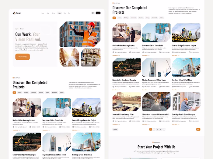 Construction & Infrastructure Company Website