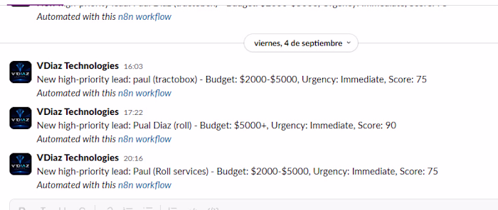 Instant Slack alerts for high-priority leads. The n8n workfl...