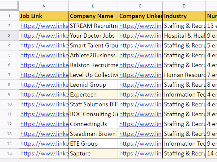 Hiring Companies - Linkedin Job Posting