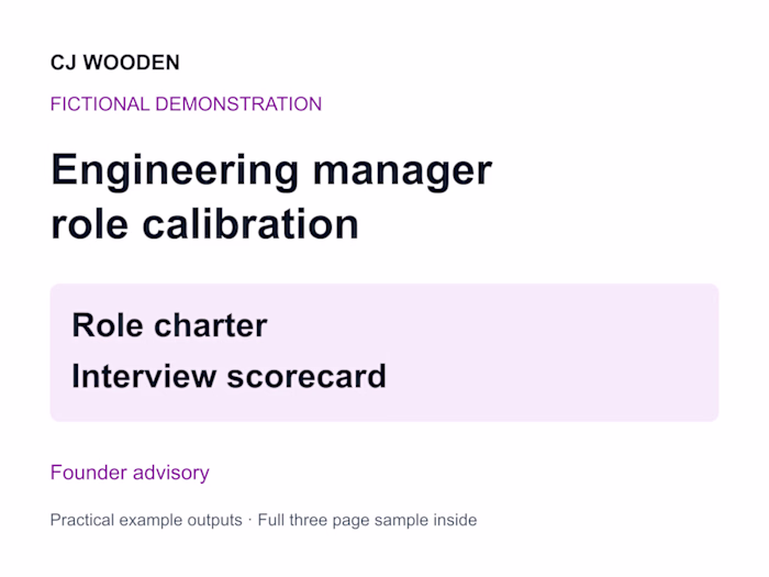 Calibrating an early engineering manager role Demo