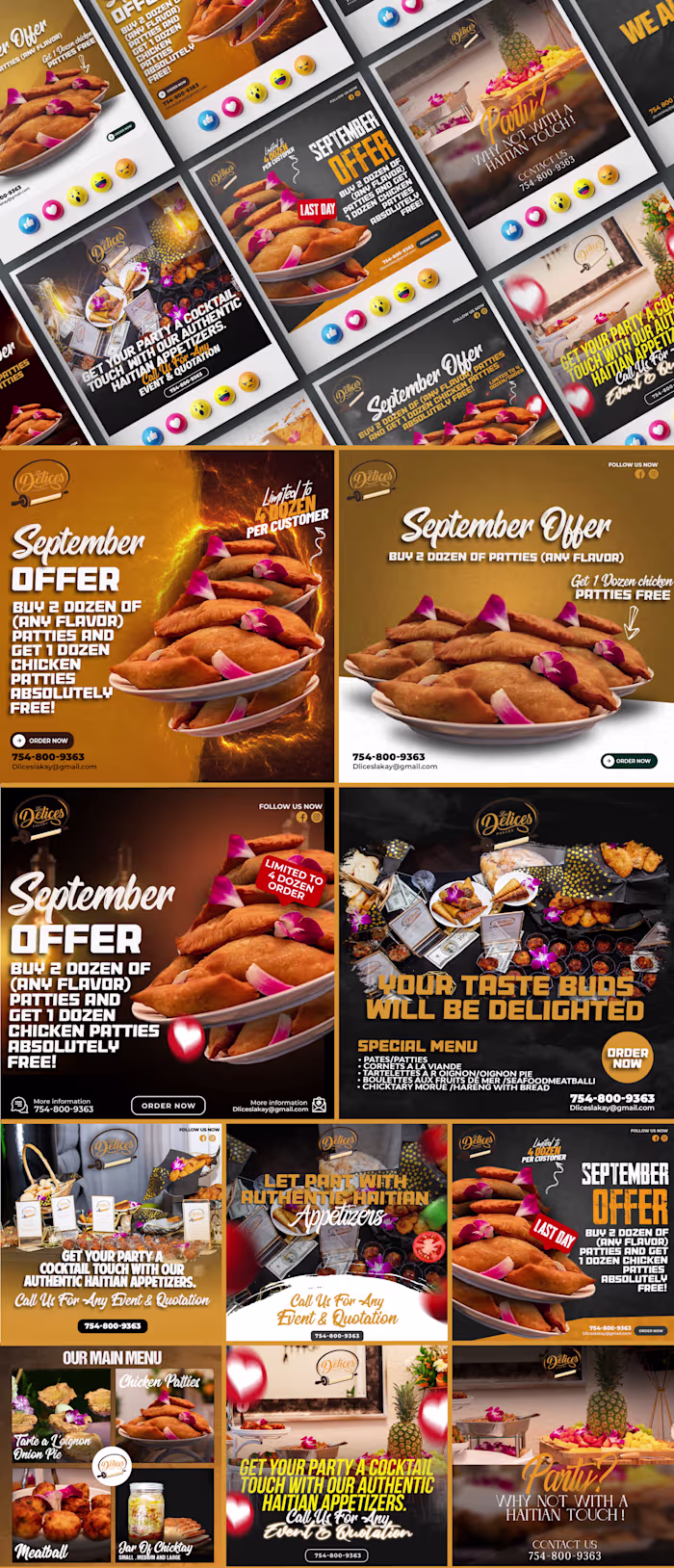 Social Media Designs for Les Delices Pastry