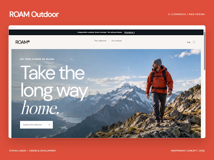 ROAM Outdoor — E-commerce Website Concept
