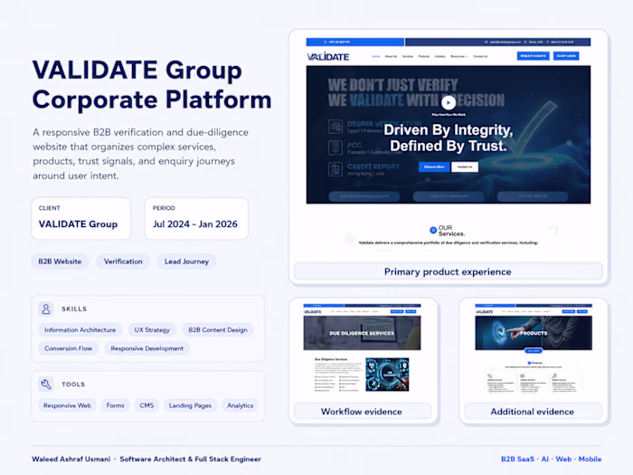VALIDATE Group | Verification & Due Diligence Digital Platform