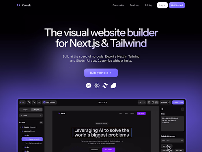 Reweb.so Clone – Built with Framer