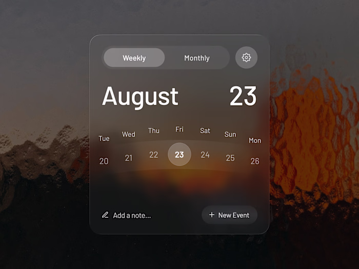 Interactive Calendar,  Ambient UI