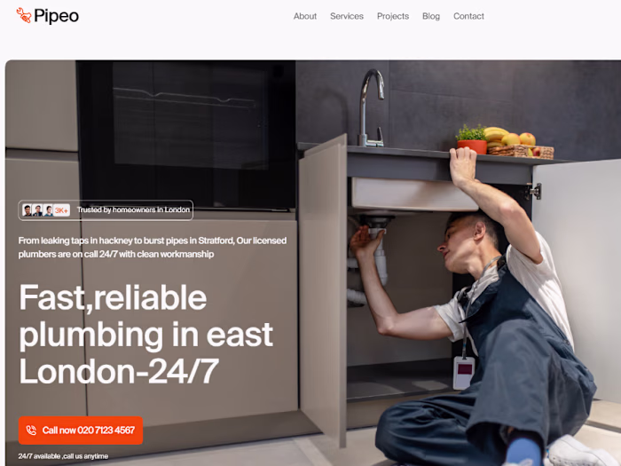 Pipeo Professional Plumbing Services Website
