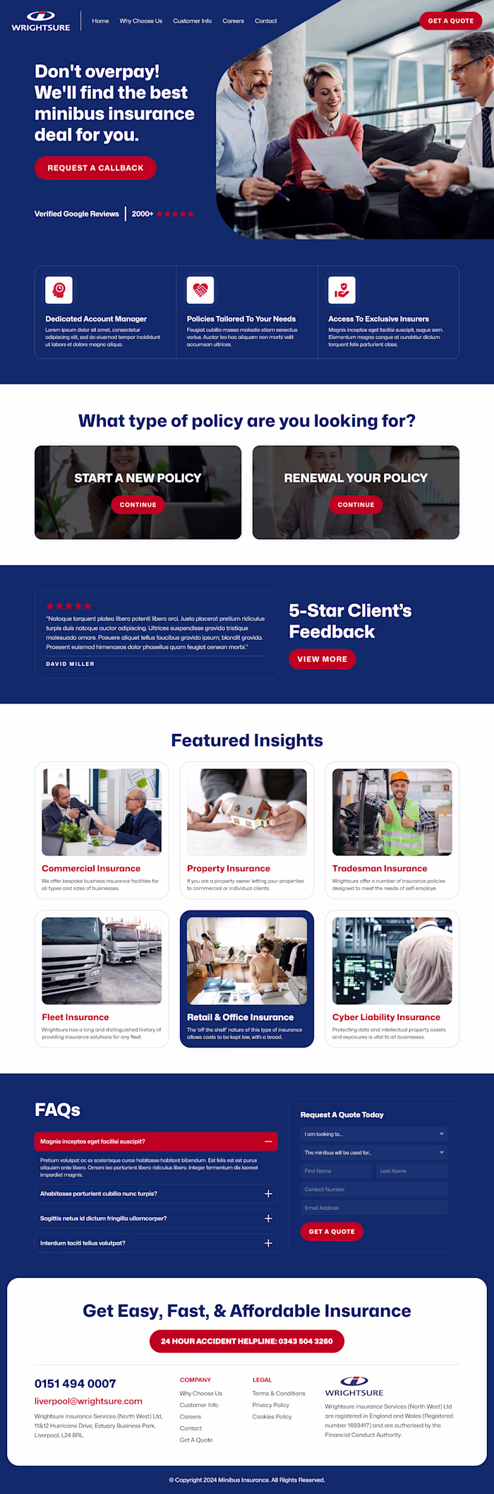 An Insurance company website