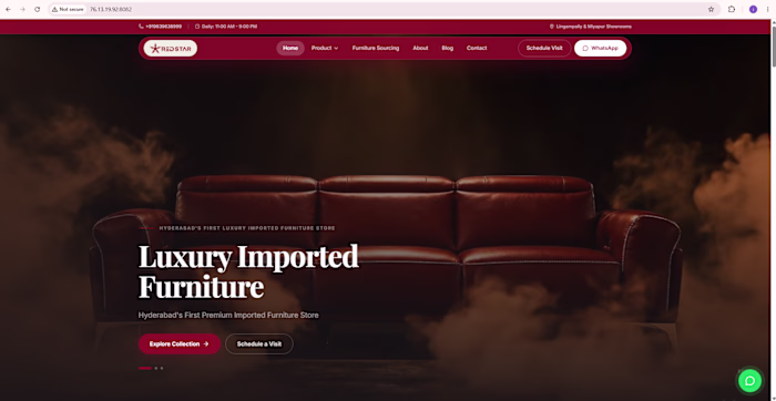 RedStar Imported Furniture: Storefront & Sales Platform