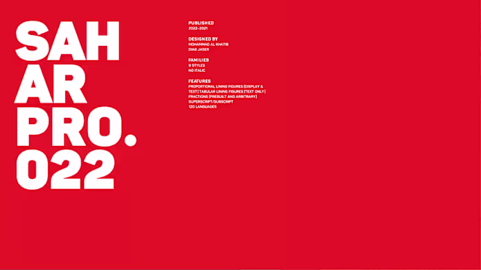 SAHAR PRO. TYPEFACE 2022