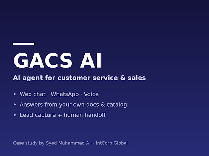 GACS AI — AI Agent for Customer Service & Sales