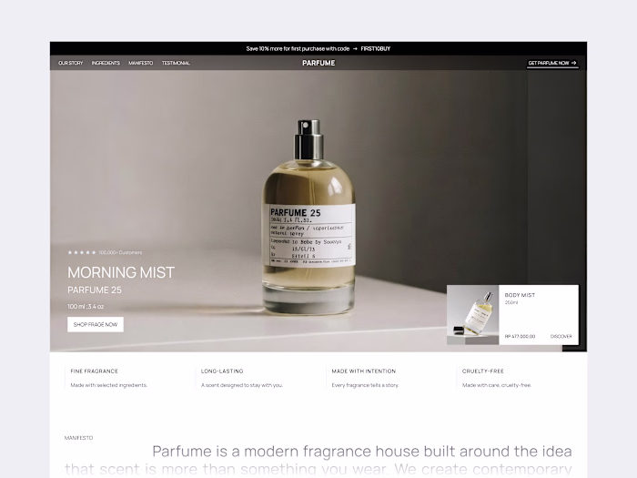 Parfume Fragrance — Hero Section