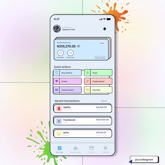 Neobrutalism Fintech Design - UI Design