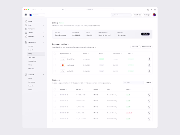 Billing Methods