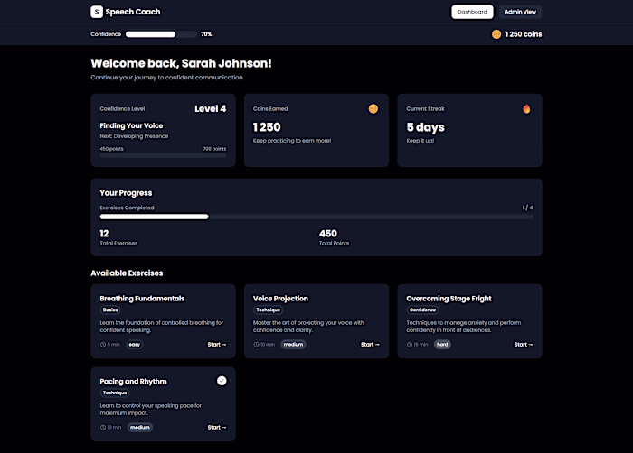 Custom web app for a