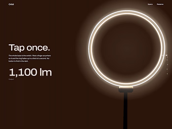 Orbit, 3D launch page
