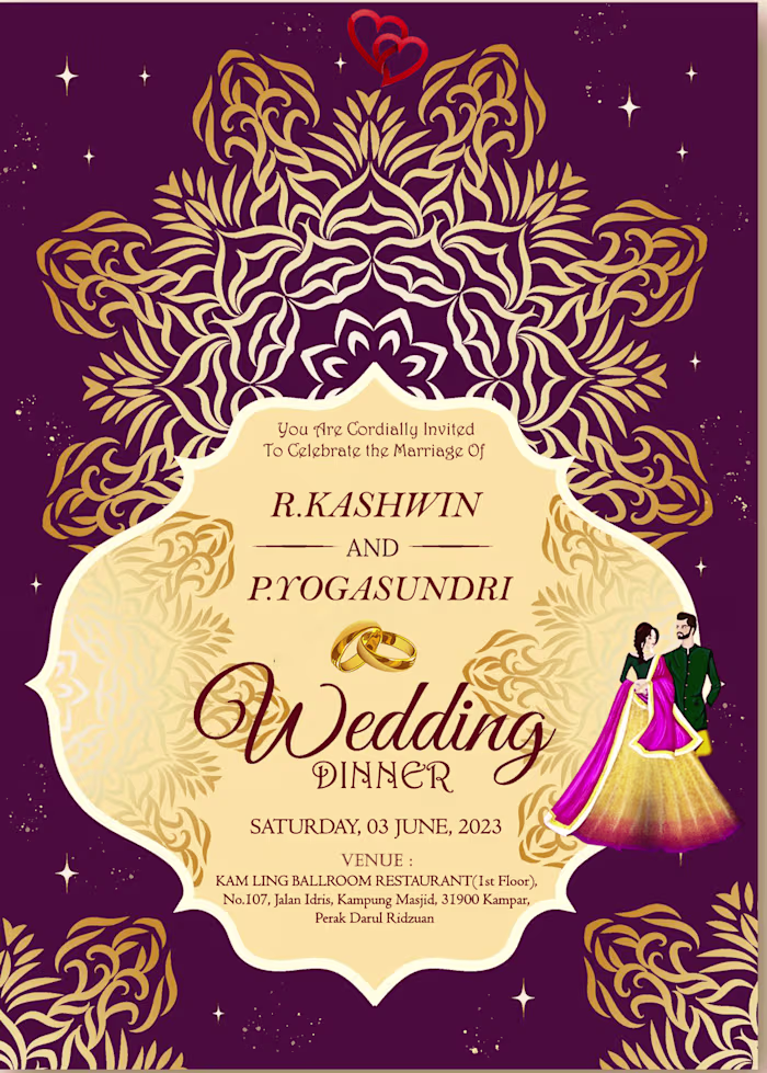 Wedding Dinner Card Exclusive Designs