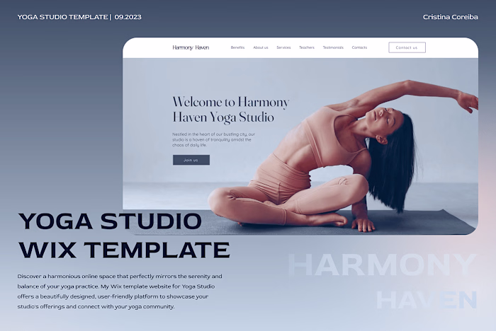 Landing page for Yoga Studio  