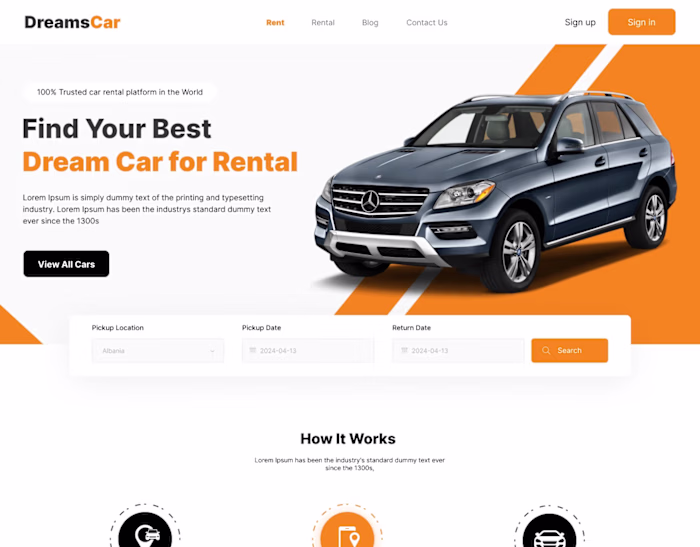 Car Rent Website Design