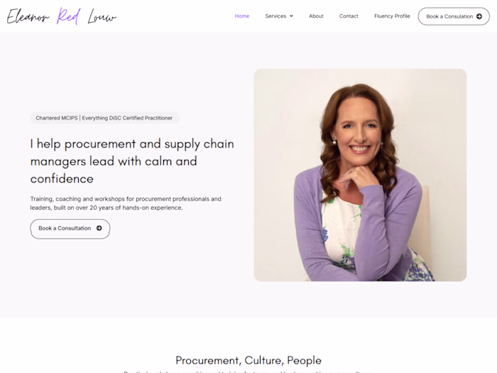 Professional Coaching & Training Website for Eleanor Red Louw