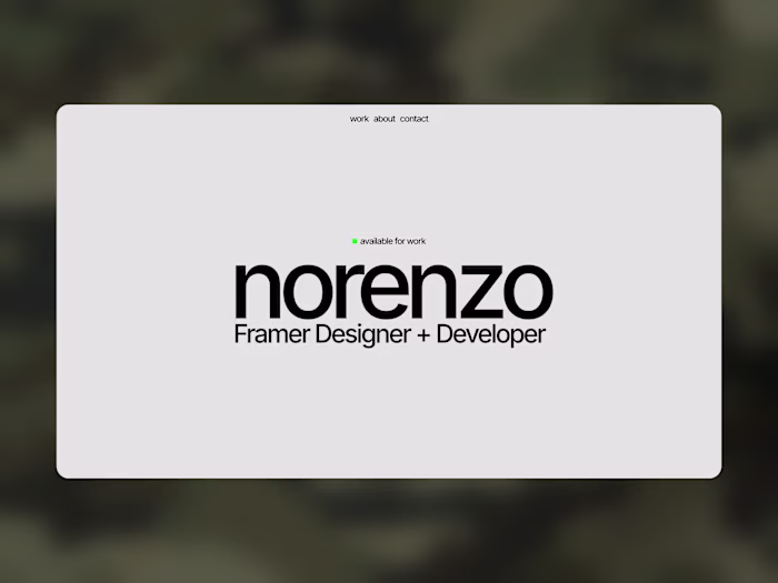 minimal portfolio hero section using