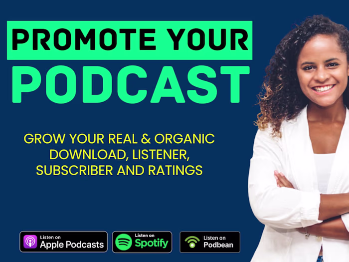 I will do organic podcast promotion to grow  audiences globally
