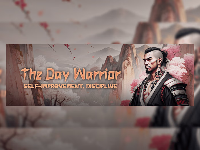 Twitter Banner Design for 'The Day Warrior': Empowering Self-Imp