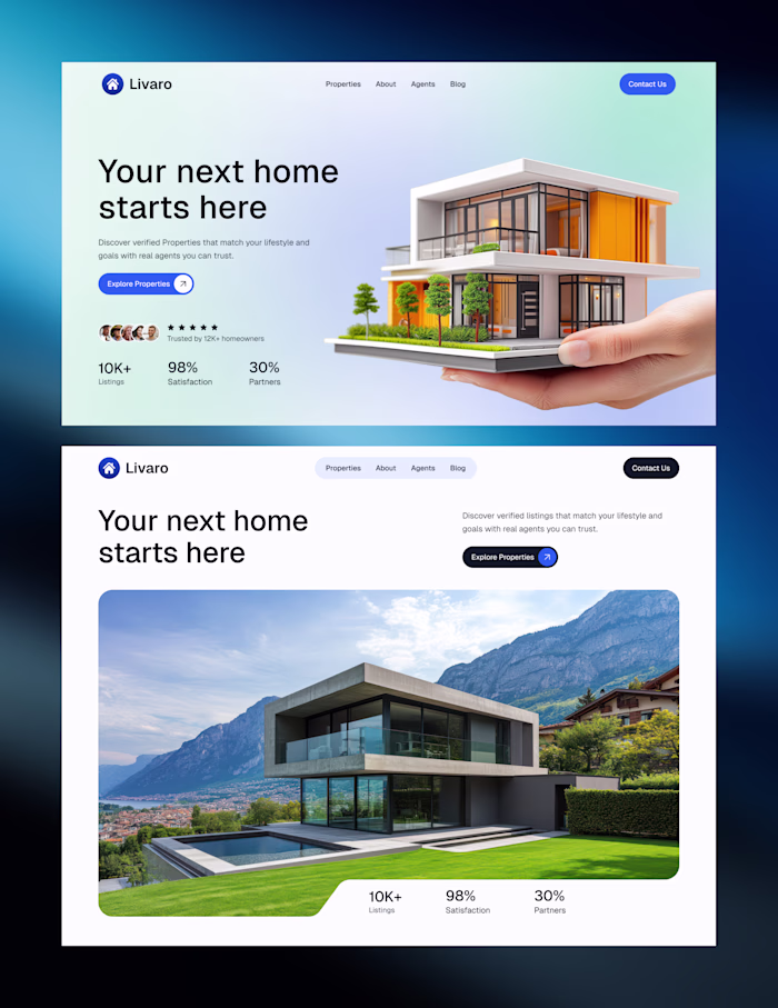 For the @framer Real Estate Template Hero section, top or bo...
