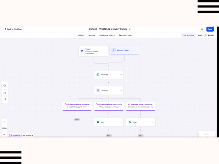 utomated WhatsApp delivery status updates